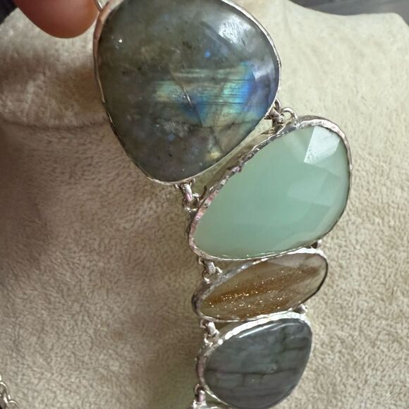 Stella &โDot Statement Necklace Semi-Precious Stones Bold Gem Design - Picture 11 of 17